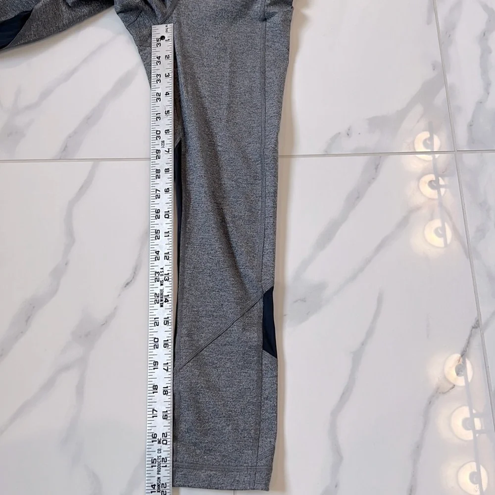 Lululemon Athletica Pace Rival Crop Heathered Black/ Gray Slate Leggings Size 2